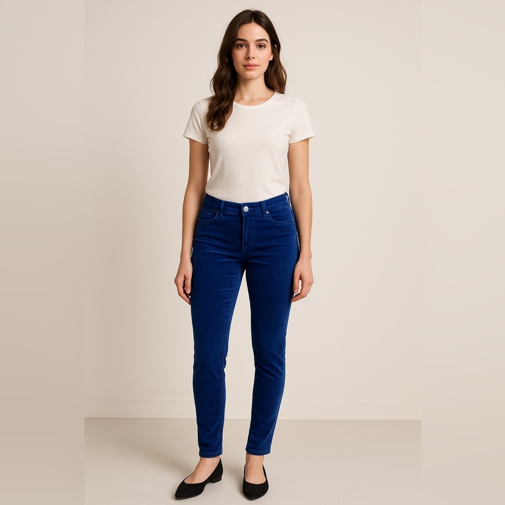 White House Black Market Corduroy Royal Blue Small